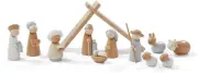 Wooden Nativity Set - Family Keepsake Manger Scene & Nativity Set for Kids in Na