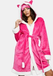[Club Exx] Jolly Girl Plush Robe And Sleep Mask Set