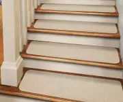 Set of 15 ADHESIVE Carpet Stair Treads IVORY CREAM runner rugs