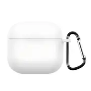 For AirPods 4 Silicone Earphone Protective Case with Hook, White