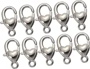 HAWILLOSCH Alloy Lobster Claw Clasps 10pcs Jewelry Making Clasps Love Pattern for DIY Necklace Bracelet Keychain