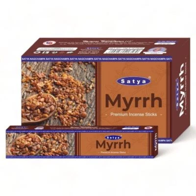 Box Satya Myrrh Premium Incense Sticks Aroma Fragrance Meditation