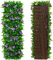 Artificial Ivy Fence Screening, Garden Screening Privacy Hedge Screen Expanding Ivy Trellis Privacy Garden Fence for Garden, Balcony, Outdoor, Panels Tacery