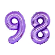 Number Ninety Eight Balloon Purple Number 98 Balloon 32" Large Birthday