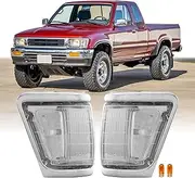 USR 92-95 LN PickUp Truck Corner Light – Front Parking Lamps (Left + Right) Pair - Compatible with 1992-1995 Toyota Pick Up 4WD 4x4 Trucks/US Spec Only All Models (CLEAR LENS LIGHTS with BULBS)