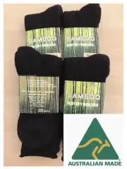 Aus Made 6PAIRS MEN BLACK BAMBOO THICK WORK SOCKS / SOCK 95% BAMBOO FIBRE11-14
