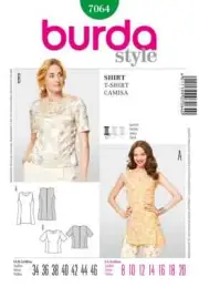 Burda 7064 Misses Tops PLUS Sizes 8 - 20 sewing pattern