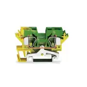 A● 10pcs WAGO 284-607 ​2-Conductor Ground Terminal Block 10mm² Green-Yellow New