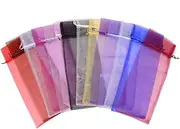 COLLBATH 15 Pcs Reusable Organza Drawstring Present Bag for Wine Bottles Mixed Color Bottle Pouch for Parties and Celebrations