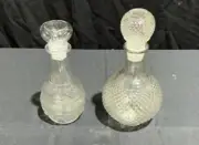Set of 2 Crystal Glass Decanters
