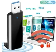 AU 1300Mbps Dual Band USB WiFi Wireless Dongle Lan Network Adapter 5GHz 2.4GHz