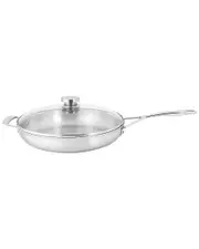 Demeyere Essential 5-ply 12.5in Stainless Steel Fry Pan with Lid