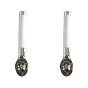 2PK KitchenAid Ice Cream Scoop Classic Gloss Handle 22cm - White