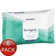 6 x Rectogesic Cleansing Wipes 25Pk