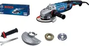 Bosch Professional Wired Angle Grinder GWS 30-180 B (Brushless Motor with 2,800 W, KickBack Control and Brake, in Box), Blue