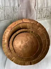 Copper (PURE) Nesting Bowls Hand Hammered SET OF 4