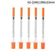 5Pcs 1/0.5/0.3ML Disposable Plastic Veterinary Syringe Orange Cap Sterile Insuli