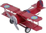LOLIPPYY Vintage Metal Biplane Model Retro Airplane Ornament for Decor Present for Imaginative Play Home Accent Aircraft Decoration