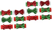 [Ipetboom] 2sets Baby Headband Set Christmas Head Wrap Elastic Bow-knot Hair Band White Red Green Hair Accessories 6pcs*2