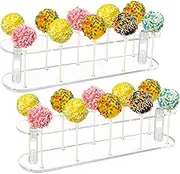 ELEGICKLIP 2 Pack 10 Holes Cake Pop Stand – Clear Acrylic Lollipop Holder Candy Cake pop stand for drying for Brityday Parties and Events