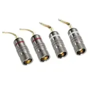 Flex Pin Banana Plugs Gold-Plated Insulated Red White 4Pcs
