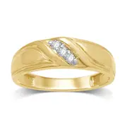 Bevilles 9kt Yellow Gold 0.10ct Diamond Men's Ring