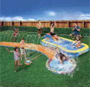 Banzai 3-In-1 Aqua Water Drench Splash Park w/Waterslide & Inflatable Pool