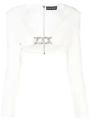 [David Koma] crystal-embellished crop top 10 White