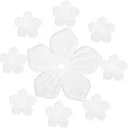 [TEHAUX] 100pcs accessories Bracelet pendant white flower charms frosted keychain charms with hole flower jewelries charms Leaves charm flowers the flowers Acrylic DIY accessories