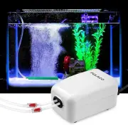 PULACO Dual Outlet Aquarium Air Pump, Quiet Oxygen Pump with Accessories for 10