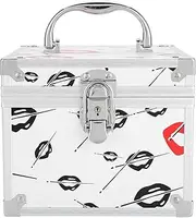 Yomiyuyr Multi Level Black Makeup Organizer, PU Leather and Aluminum, Large Capacity Cosmetic & Jewelry Storage Box, Handle Design, Available in 3 Sizes for Beauty & Jewelry Storag (Small)