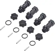 4Pack ShareGoo Aluminum 17mm Wheel Hex Hub 30mm Extension Adapter Drive Hub with 12mm Anti-Dust Cap for HPI HSP Axial Traxxas Himoto 1/8 RC Car Buggy Monster Truck