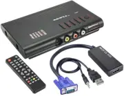 Universal RF Coax RCA SV Video to 1080P HD VGA Converter Switch W/IR Remote