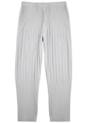 Homme Plissé Issey Miyake Pleated Cropped Trousers - Light Grey - 2 2