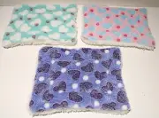 Small Animal Bed Crate Pad Plush Sleeping Guinea Pig Ferret Kitten 11"x8.5" 3pc