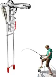 Rod Holder For From The Shore, Automatic Rod Holder With Spring Hook - Adjustable Spring Loaded Stainless Steel Rod, Support For Men And Women