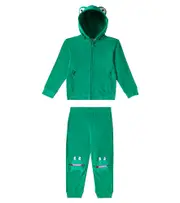 [Stella McCartney Kids] Stella McCartney Kids Cotton fleece tracksuit Y 3 green