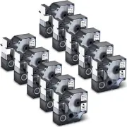 10PK For DYMO D1 45800 LabelManager 300 450D Label Tape Black on Clear 3/4"