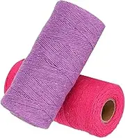Cotton Crochet Yarn, Macrame Yarn Set Natural Cord Rope Craft Adult 8/4 Warp Spinning Sewing Accessories for Weaving Decoration Wall Hanging Crocheting Tapestry Rug Blankets Crafts 2Pcs