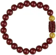 [YANYUESHOP] Feng Shui Wealth Bracelet,Jade Bead Bracelet,Prosperity Natural Purple Cinnabar Bracelet with Engraved Mascot Reiki Meditation Attract Lucky Wealthy Transfer Bangle,8mm Cinnabar (Size : 8mm) (Size :