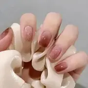 Klandail - Glitter Gradient Pink Press On Nails With Nail Glue - Pink - One Size