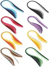 Handcraft Flower Quilling Paper Strips DIY Quilling Kit 8 Packs of Colorful Paper Strips for Creative Craftwork