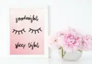 Pink And Black Nursery Print, Girl Modern Nursery Decor, Eyelash Nursery Print