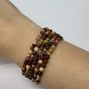 NEW Set of 5 Australian Mookaite Handmade Elastic Bracelets