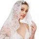 新娘婚禮面紗蕾絲花新娘裝飾面紗柔軟簡約婚禮用品面紗米色白色