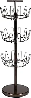 [Household Essentials] 2138 Three-Tier Adjustable Revolving Shoe Rack - Bronze