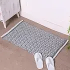 Diamond Throw Area Rug Cotton Hand Woven Bathroom Rugs, Geometric Entry Mat,