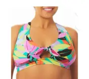 Terra & Sky Women's Plus Tropical Printed Bikini Top Size 4X (28W-30W）