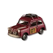 Vintage Diecast Red Classic Mini Cooper with Roof Rack