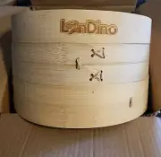 Bamboo Steamer Set with 2 Steamer bodies & 1 Cover. 10in Two Tier.
